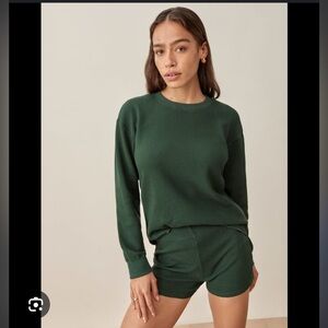 NWOT Reformation Kelsey Waffle Knit Set